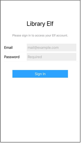 Elf Mobile Sign-In PAGE